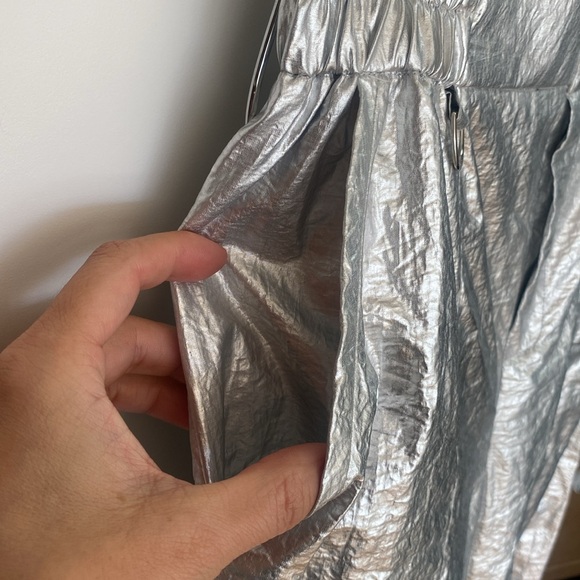 Zara Silver Metallic pants. Medium. - Picture 8 of 11